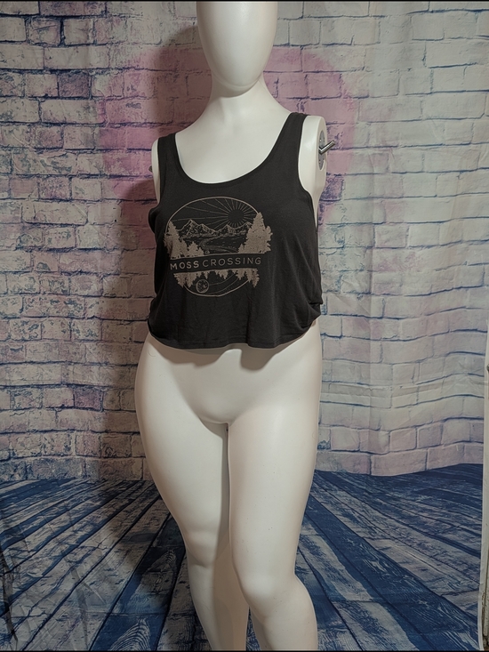 Tops - Moss Crossing Black Graphic Crop Tank